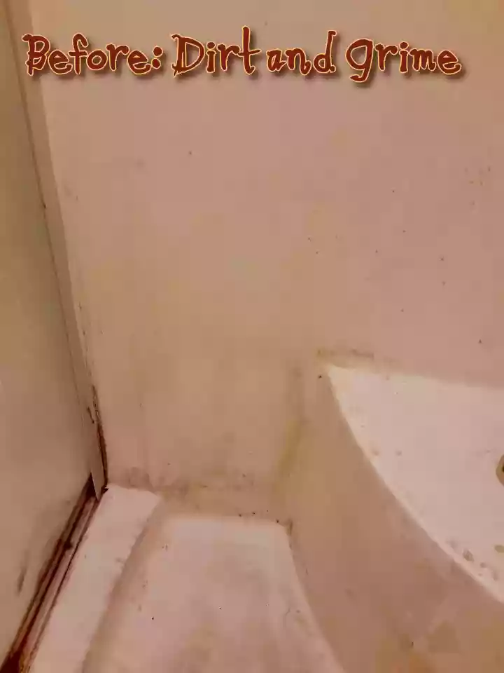 dirty shower before Too Good Maids cleaning